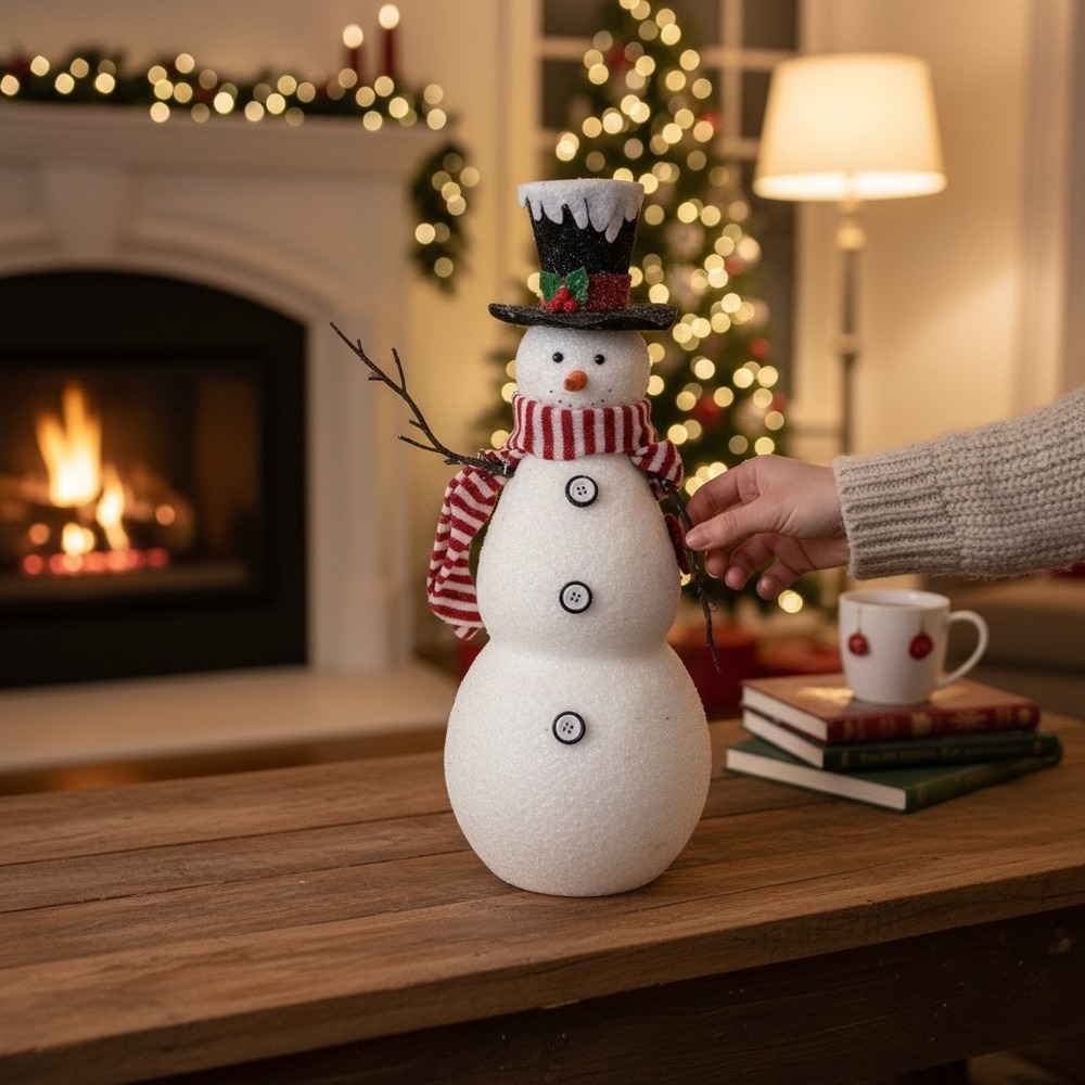 Raz Imports Snowman Figurine Unisex OS White NWOT Lainey Daniels Glitter Scarf